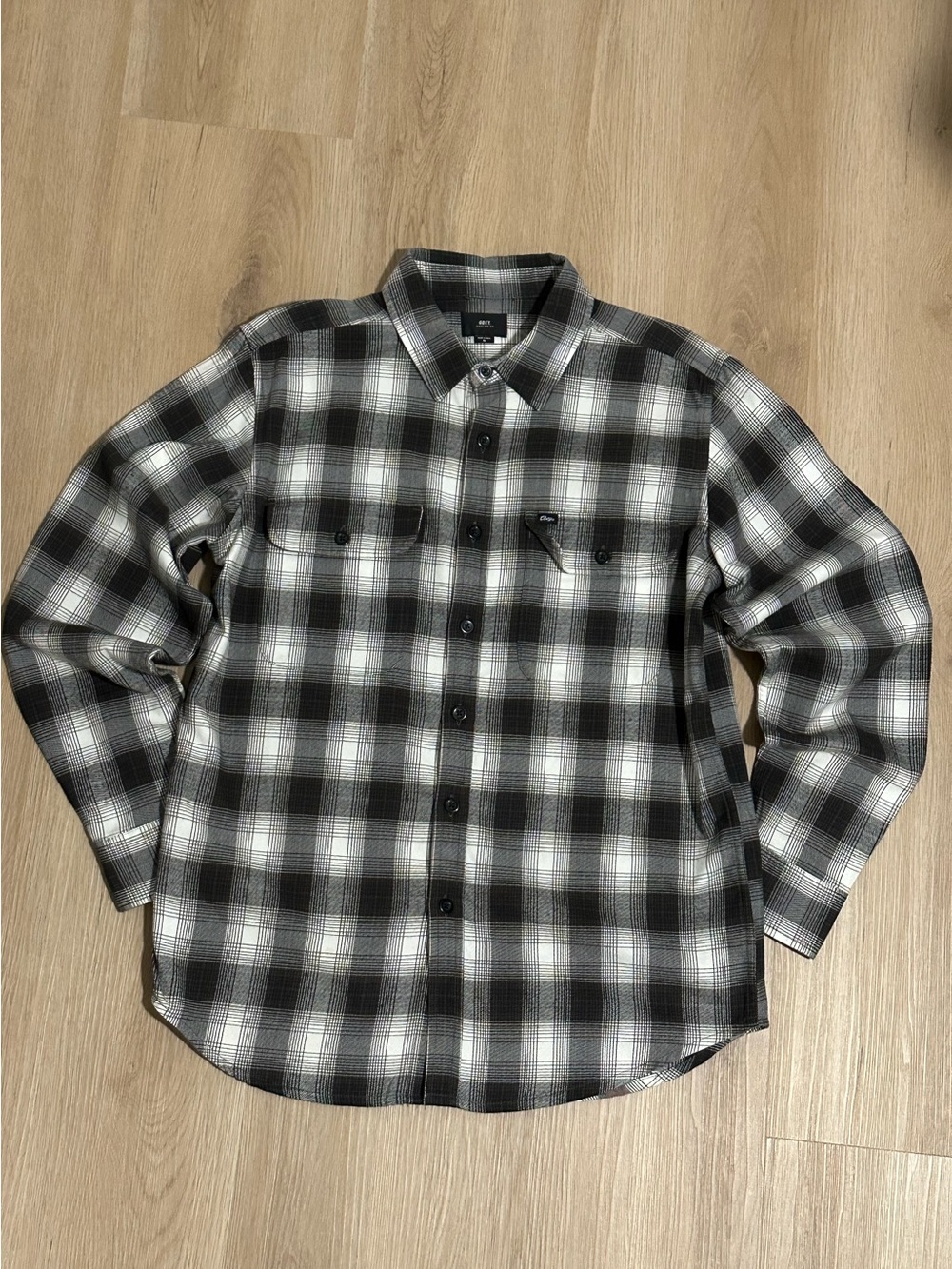 OBEY black & White Plaid Button-Up Shirt